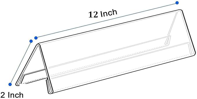 Acrylic Desk Name Plate Holder Desk Sign Frame for Table Display Blank Nameplate for Office Business Conference Meetingroom Student School Classroom (12 Inch x 2 Inch-10 Pack)