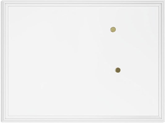 U Brands Farmhouse Magnetic Dry Erase Board White Board, 40" x 30", White Wood Style Frame, Includes 2 Magnets
