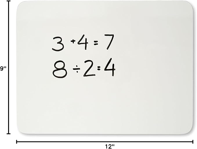 Charles Leonard Dry Erase Board, Two Sided, Lined/Plain, 9" x 12" (35120)