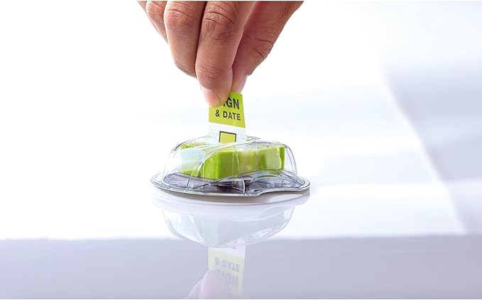 Post-it Sign and Date Flags, 200/Desk Grip Dispenser, 1 Dispenser/Pack, 1 in Wide, Bright Green (680-HVSD)