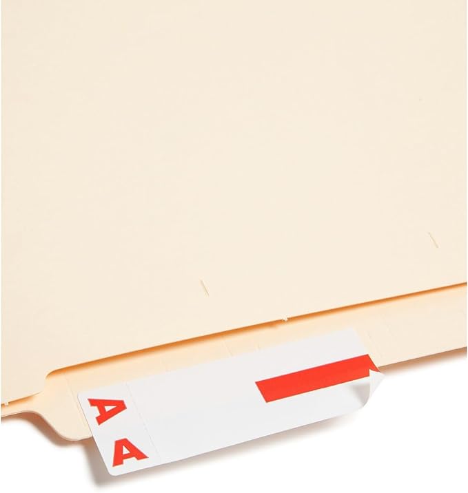 Smead AlphaZ NCC Color-Coded Label, A&N, Label Sheet, Red, 100 per Pack (67152)