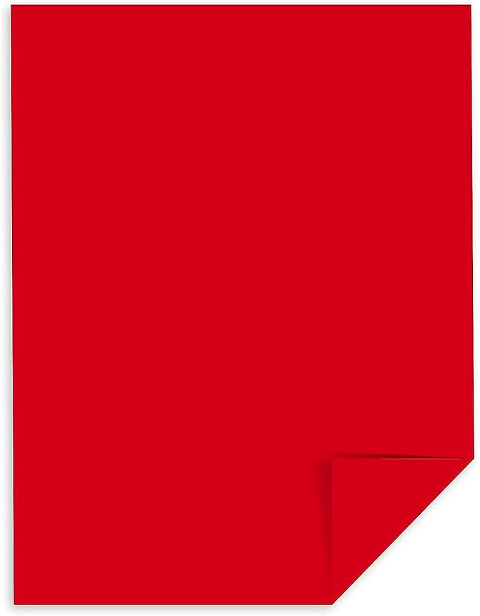 Astrobrights Color Paper, 8.5” x 11”, 24 lb/89 gsm, Re-Entry Red, 500 Sheets (21558)