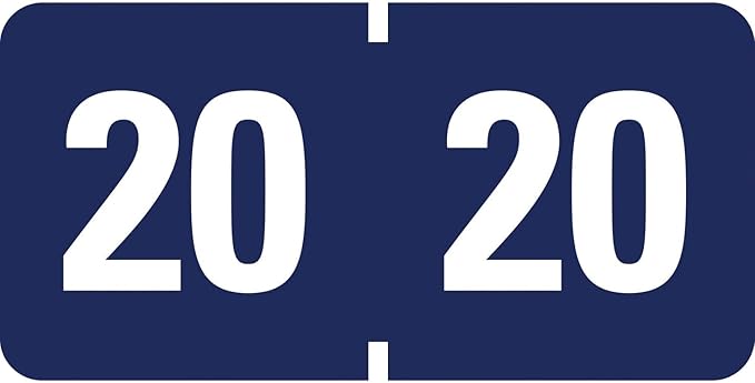 Smead ETYJ Color-Coded Year Labels, 2020, Dark Blue 500 Labels per Roll (68320)