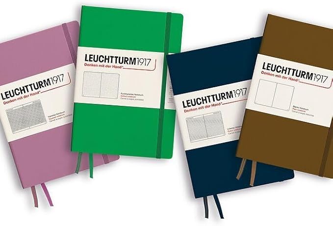 LEUCHTTURM1917 - Notebook Hardcover Medium A5-251 Numbered Pages for Writing and Journaling - Thinking Ahead (Squared Paper, Deep Sea)