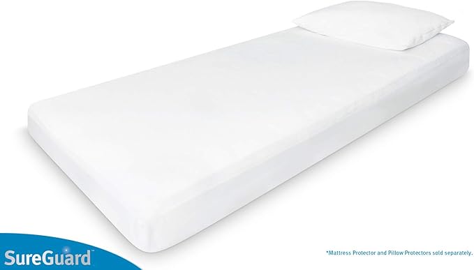 SureGuard Mini Crib Mattress Protector - 100% Waterproof, Hypoallergenic - Premium Fitted Cotton Cover for Portable Pack n Play - Smooth
