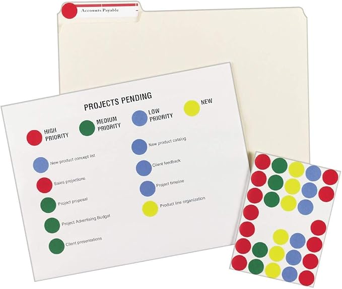 Avery Removable Color-Coding Labels, Removable Adhesive, Assorted Colors, 3/4" Diameter, 1,008 Labels (5472)