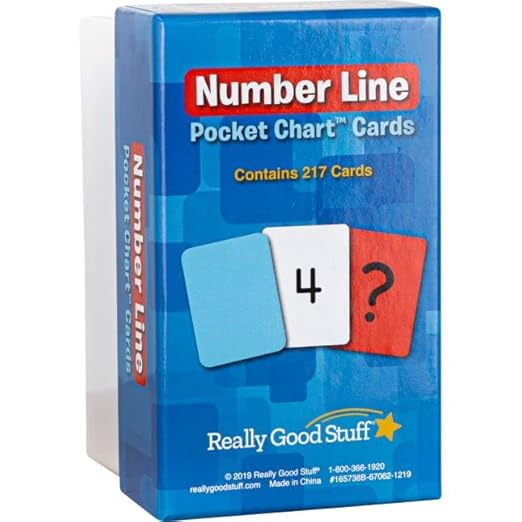 Really Good Stuff Number Line Pocket Chart with Cards - 1 Pocket Chart, 217 Cards
