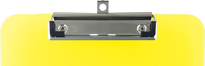 Trade Quest Plastic Clipboard Opaque Color Letter Size Low Profile Clip (Pack of 6) (Yellow)
