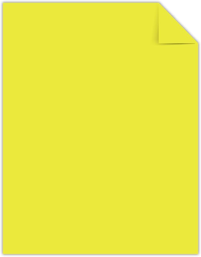 Bright Color Paper, Neenah Astrobrights®, Letter Paper Size, 24 Lb, FSC Certified®, Lift-Off Lemon, Ream Of 500 Sheets