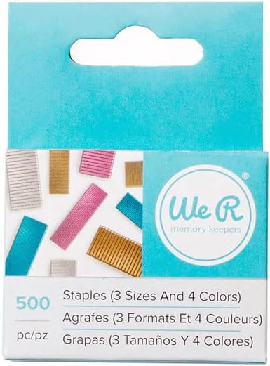 We R Memory Keepers 0633356628989 Stapler Basic Tool-Multi Color Staple Pack (500 Pieces), Multicolour
