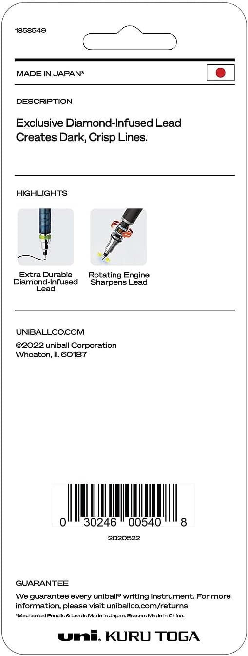 uniball Kuru Toga Mechanical Pencil Starter Kit, 0.7mm HB#2, 1 Pack