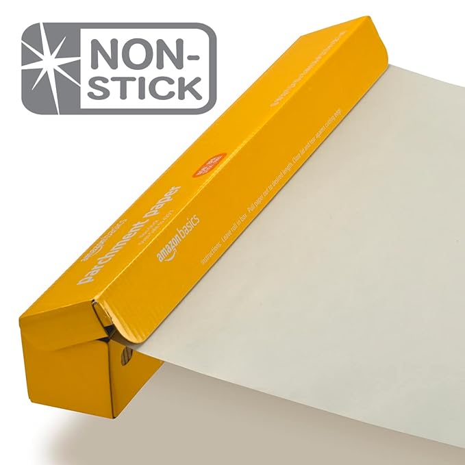 Amazon Basics Parchment Paper for Baking, Non-Stick, 90 Sq Ft Roll, (Pack of 2)