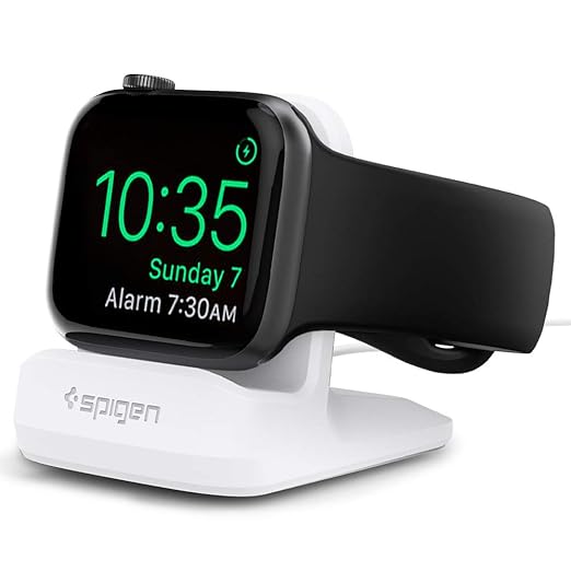 Spigen for Apple Watch Charger, S350 Stand Compatible with Ultra 3/2/1 49mm, Series 11/10 46/42mm, 9/8/7 45/41mm, SE3/SE2/SE/6/5/4 44/40mm, 3/2/1 42/38mm with Non-Slip Stable Base - White