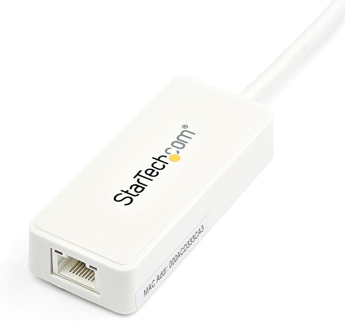 StarTech.com USB 3.0 to Gigabit Ethernet Adapter NIC w/ USB Port (White) - USB 3.0 NIC - 10/100/1000 Mbps USB 3.0 LAN Adapter (USB31000SPTW)