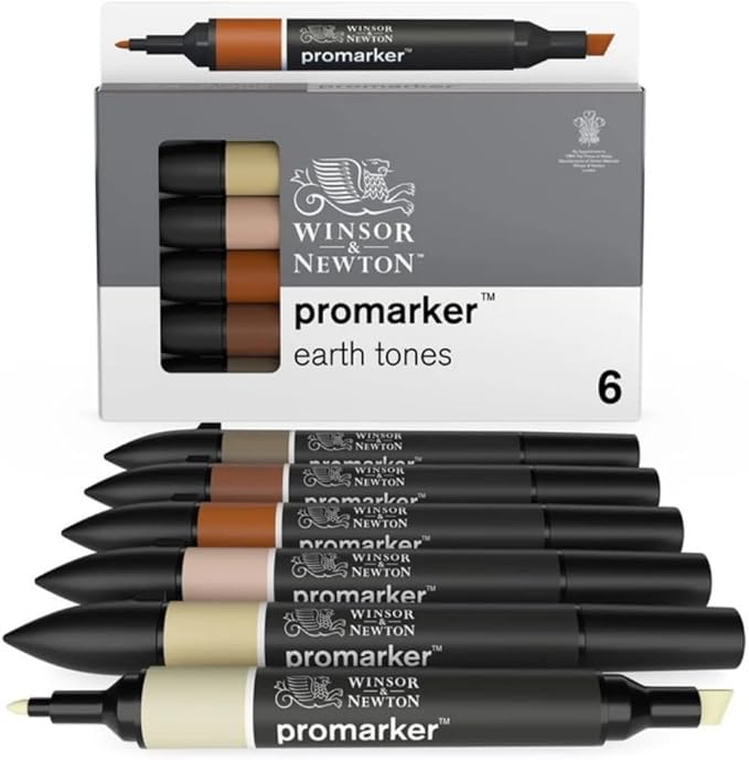 Winsor & Newton ProMarker Set, 6 Count, Earth Tones