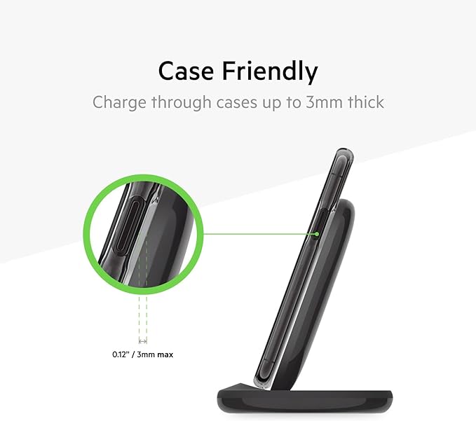 Belkin Quick Charge Wireless Charging Stand - 15W Qi-Certified Charger Stand for iPhone, Galaxy, Pixel & More, Charge While Listening to Music, Video Streaming, & Video Calling - Black 2-Pack (No PSU)