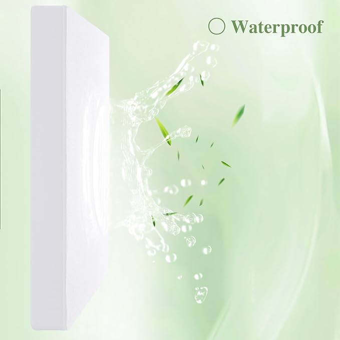 California King Mattress Protector, Waterproof Mattress Pad Washable Rayon Mattress Cover Breathable Noiseless Bed Protector 3D Patterns 5" - 21'' Elastic Fitted Deep Pocket(White)