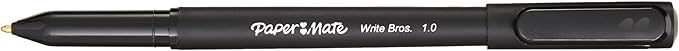 Paper Mate Ballpoint Pens Write Bros. Black Ink Pens Medium Point (1.0mm) 60 Count
