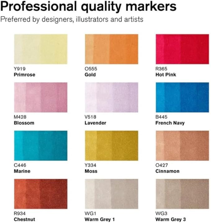 Winsor & Newton ProMarker Set, 12 Count, Manga Romance