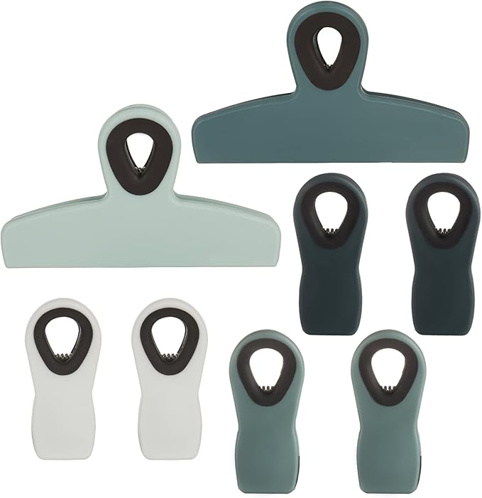 Magnetic Chip Clips - 8pcs Green, Ideal for Food Packages