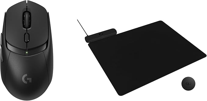 Logitech G309 Lightspeed Wireless Gaming Mouse + Powerplay 2 Wireless Charging Mouse Pad Bundle - Black