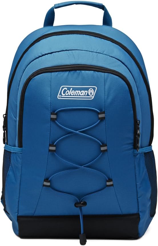 Coleman Chiller Insulated Backpack Cooler, Leakproof 28-Can Backpack Cooler with 12+ Hour Ice Retention, Made with Recycled Materials, Great for Beach, Camping, Hiking, Tailgates, Groceries, & More