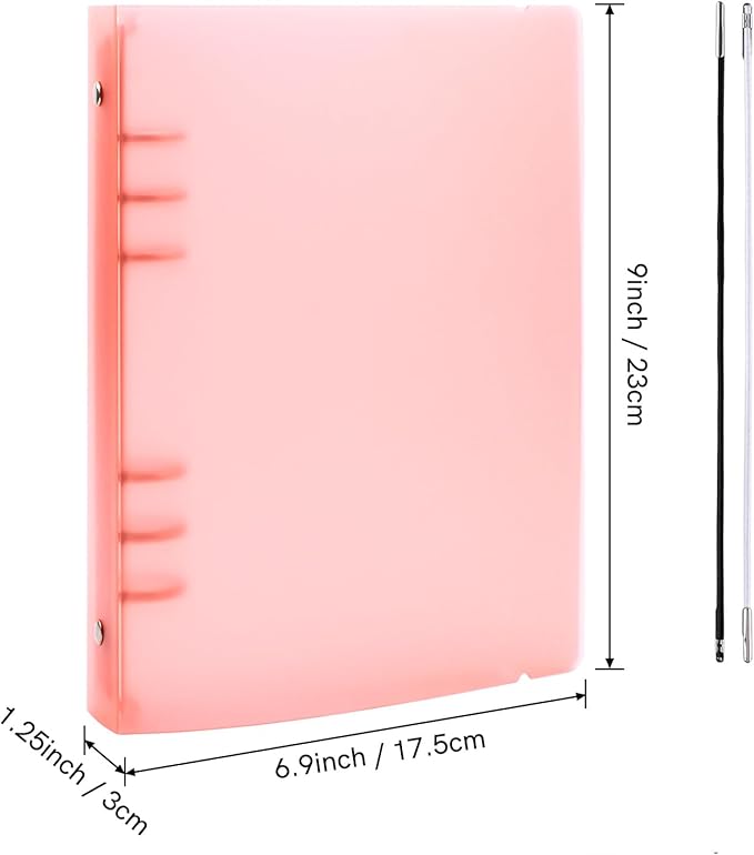 BAOFALI 3Pcs/Set A5 6 Ring Binder Cover Clean Transparent Soft PVC for Refillable Notebook Shell withMatte surfaceforStamp & Die Storage (Orange Color)