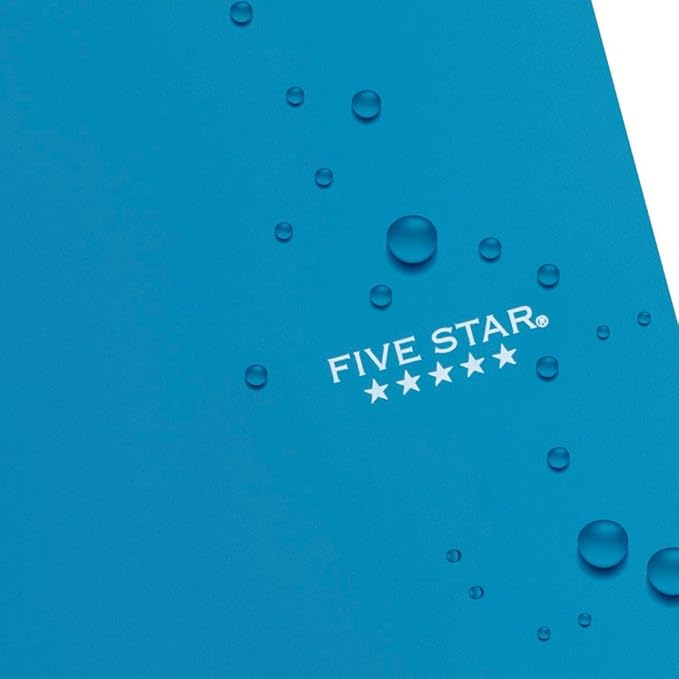 Five Star Spiral Notebook + Study App,1 Subject,Wide Ruled Paper,8" x 10-1/2",100 Sheets,Fights Ink Bleed,Water Resistant Cover,Tidewater Blue (72875),(Pack of 6)