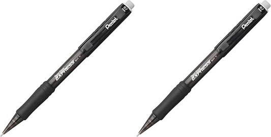 Pentel Twist-Erase Express Mechanical Pencil, 0.7 mm, Black Barrel (Pack of 2)