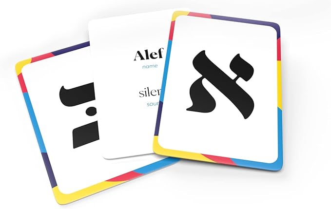 Alef Bet Flash Cards Aleph Beis Jewish Alphabet Flashcards (25-Pack)