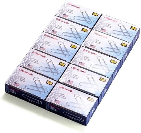 Officemate Giant Paper Clip, Pack of 10 Boxes, 100 Clips Each (1,000 Clips Total) (99914) (Pack of 10)