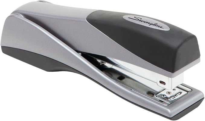 Swingline Stapler, Jam Free, Optima Grip Full Size, Ergonomic Cushion, Metal, 25 Sheet Capacity, Silver (87811)