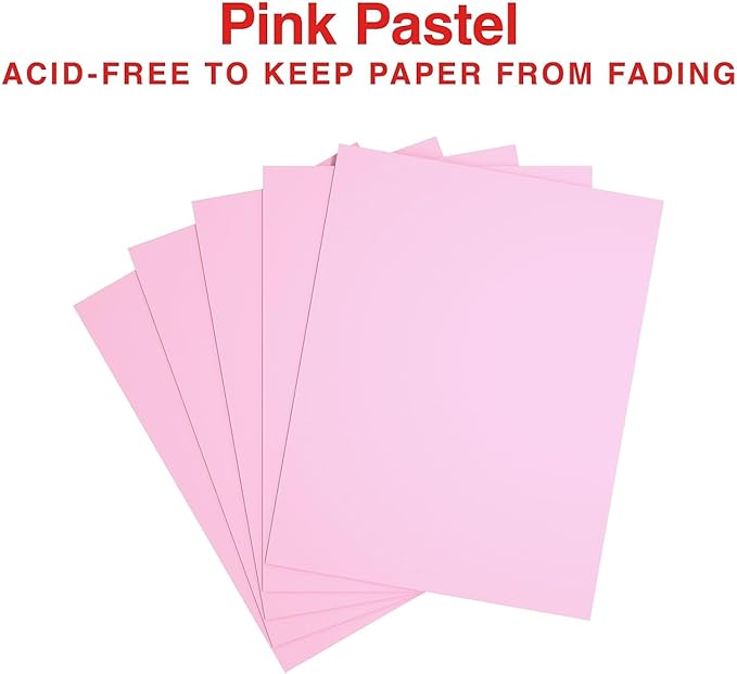 Staples Pastel Colored Copy Paper - 20 lbs, Pink, 8.5" x 11", Ream of 500 Sheets, Recycled, Acid-Free, Multipurpose Paper