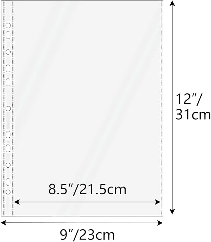 NatSumeBasics 20 A4 Binder Pocket, 8.5" X 11" Sheet Protectors Clear Binder Sleeves for A4 Binder Notebook Folder Organizer (1 Pocket)