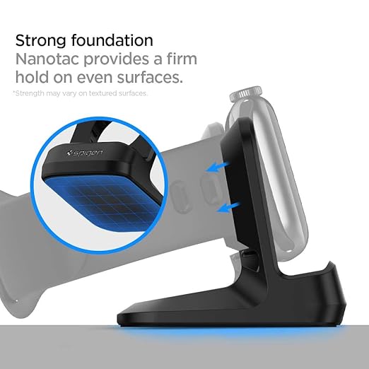 Spigen for Apple Watch Charger, S350 Stand Compatible with Ultra 3/2/1 49mm, Series 11/10 46/42mm, 9/8/7 45/41mm, SE3/SE2/SE/6/5/4 44/40mm, 3/2/1 42/38mm with Non-Slip Stable Base - Black