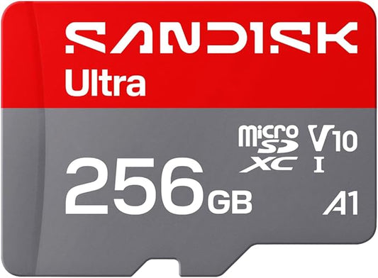 SANDISK 256GB Ultra microSD UHS-I Card - Up to 195MB/s Read Speed, Full HD Video, V10, U1, C10, A4 - SDSQUJQ-256G-GZ6MA