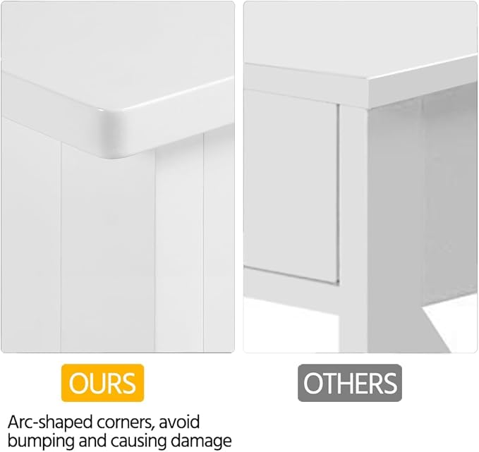 Yaheetech Console Table with Drawer, 3-Tier Entryway Table with Storage Shelves, Wood Narrow Sofa Table for Entryway/Hallway/Living Room, White