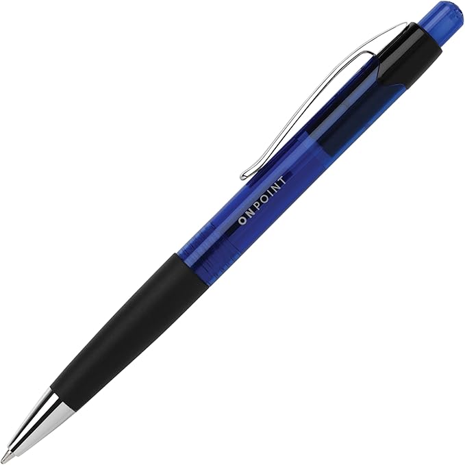 Office Depot Soft-Grip Retractable Ballpoint Pens, Medium Point, 1.0 mm, Blue Barrel, Blue Ink, Pack Of 12