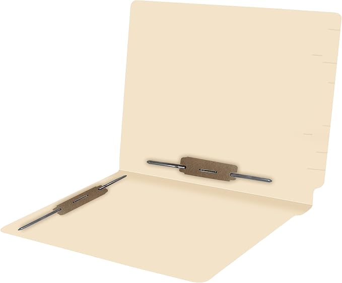 Manila File Folders, Doctor Stuff, Manila Letter Size Reinforced End Tab Folders with 2” Bonded Fastener on Inside Front and Back in Positions 3 & 5, 11 pt Manila Stock, Carton of 250