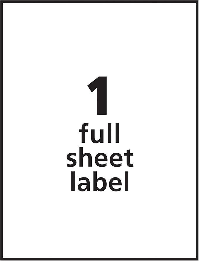 Avery Full Sheet Printable Shipping Labels, 8.5" x 11", White, 10 Blank Mailing Labels (15265)