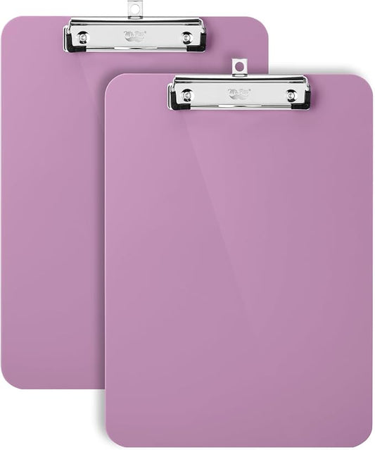 Mr. Pen- Plastic Clipboard, 12.5" x 9", 2 Pack, Lavender Mist Clipboard Plastic, Low-Profile Metal Clip with Retractable Hanging Hole