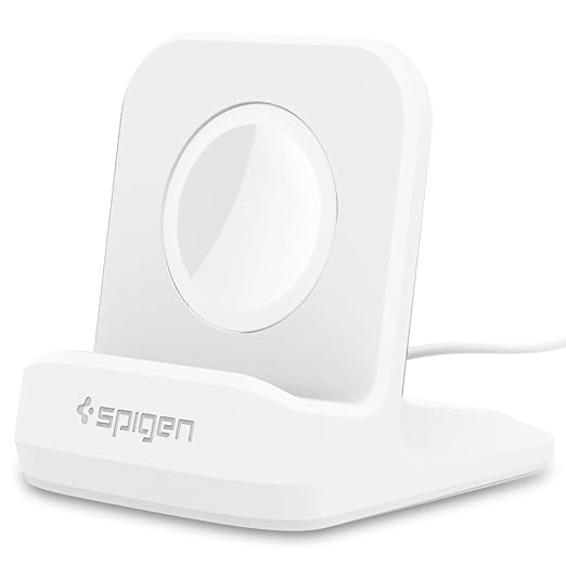 Spigen for Apple Watch Charger, S350 Stand Compatible with Ultra 3/2/1 49mm, Series 11/10 46/42mm, 9/8/7 45/41mm, SE3/SE2/SE/6/5/4 44/40mm, 3/2/1 42/38mm with Non-Slip Stable Base - White
