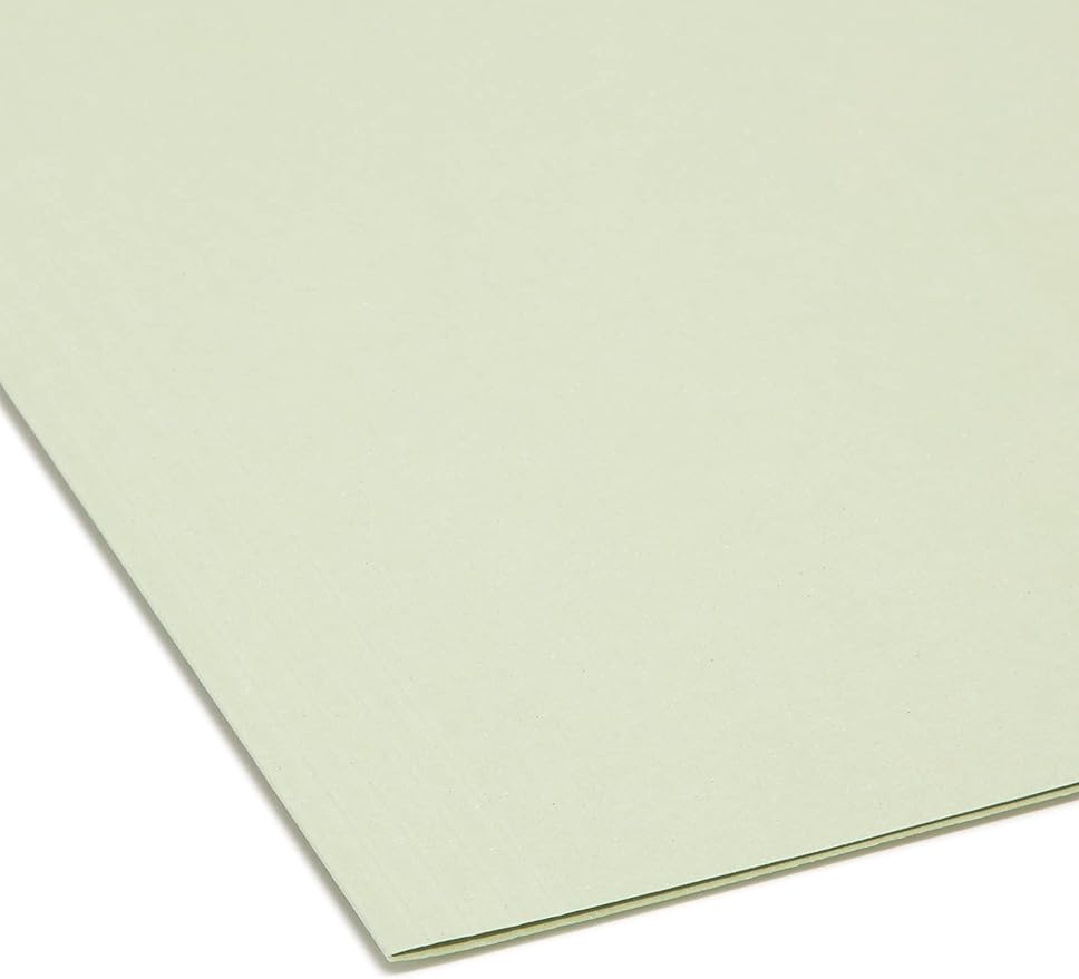 Smead Erasable FasTab Hanging File Folder, 1/3-Cut Built-in Tab, Letter Size, Moss, 20 per Box (64032)