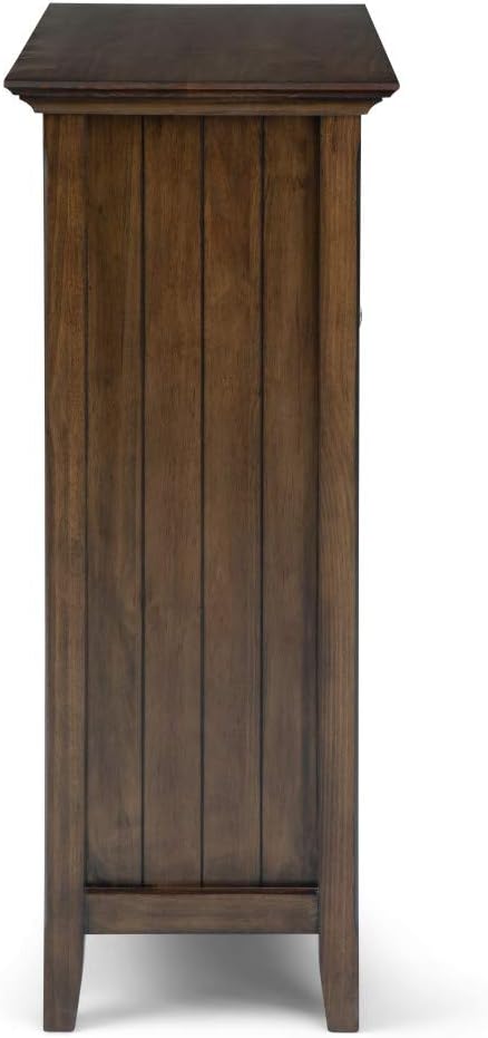 SIMPLIHOME Bedford Storage Cabinet - 39 inch Wide Solid Wood Medium Cabinet in Rustic Natural Aged Brown, Transitional Console for Living Room, Entryway, or Dining Room with Glass Doors and Shelves