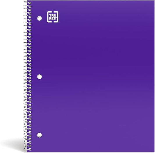 STAPLES Accel 1‑Subject Notebook, 8.5” x 11”, College Ruled, 100 Sheets, Purple