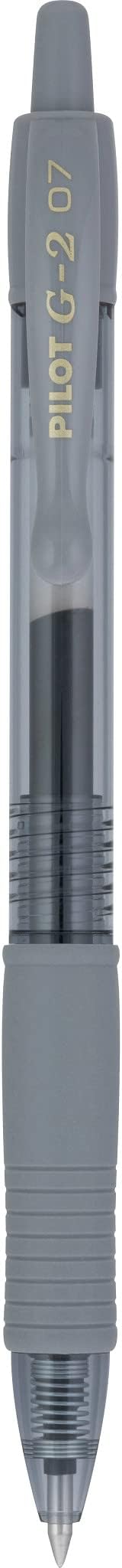 Pilot, G2 Premium Gel Roller Pens, Fine Point 0.7 mm, Gray, Pack of 12