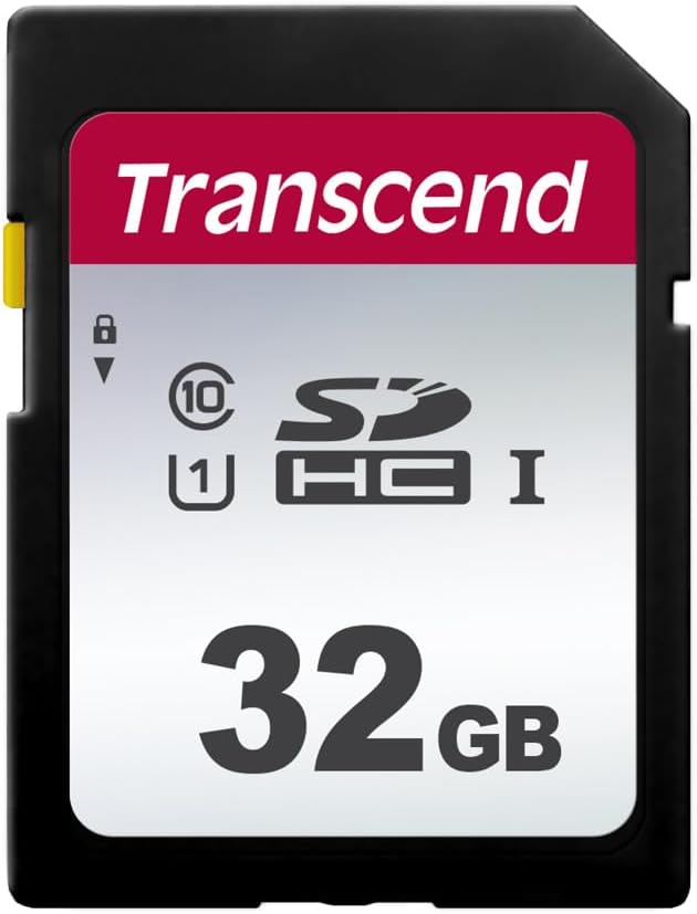 Transcend 32GB SDHC Memory Card, Up to 100MB/s, for Canon Nikon Sony Camcorder, SPYPOINT TACTACAM WOSPORTS Trail Camera, Panasonic Cameras, UHS-I U1 Full HD Class 10 High-Speed SD Card