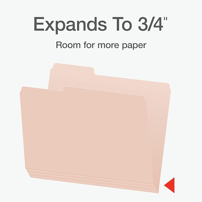 Pendaflex File Folders, 36-Pack, Letter Size, Assorted Pastel Colors, 1/3-Cut Tabs, Expanding Bottom, Durable Paper Folders for Home Office Filing Cabinets and Everyday Document Organization