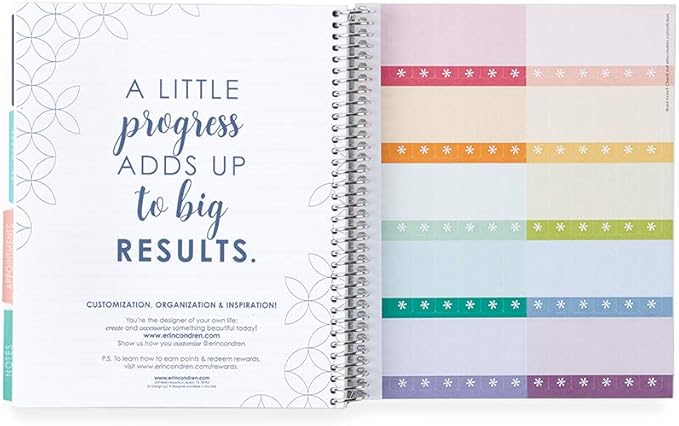 Erin Condren Medical Treatment Planner, 7" x 9" Spiral Coiled Notebook and Prompted Health Tracker, Laminated Cover with Tabbed Sections for Medication Logs, Medical History and Appointment, 160 Pages