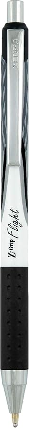 Zebra Pen Z-Grip Flight Retractable Ballpoint Pen, Bold Point 1.2mm, Black Ink, School Supplies, Teacher Supplies, and Office Supplies, Smooth Writing, Quick-Drying, 12-Pack (21910)